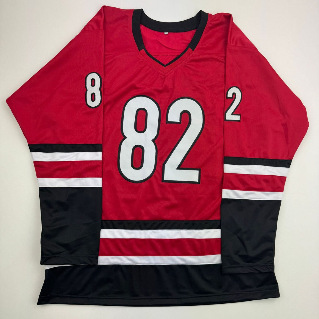 Autographed/Signed Jesperi Kotkaniemi Carolina Red Hockey Jersey BAS COA