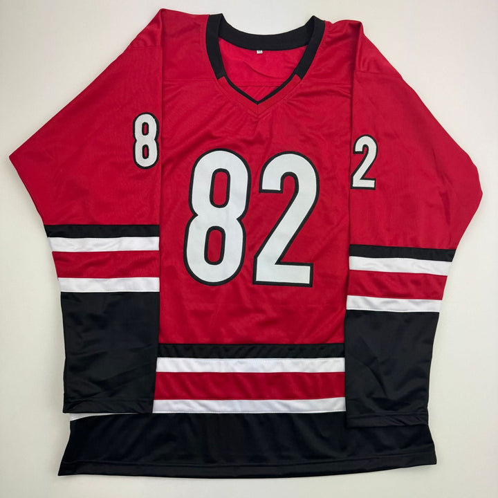 Autographed/Signed Jesperi Kotkaniemi Carolina Red Hockey Jersey BAS COA