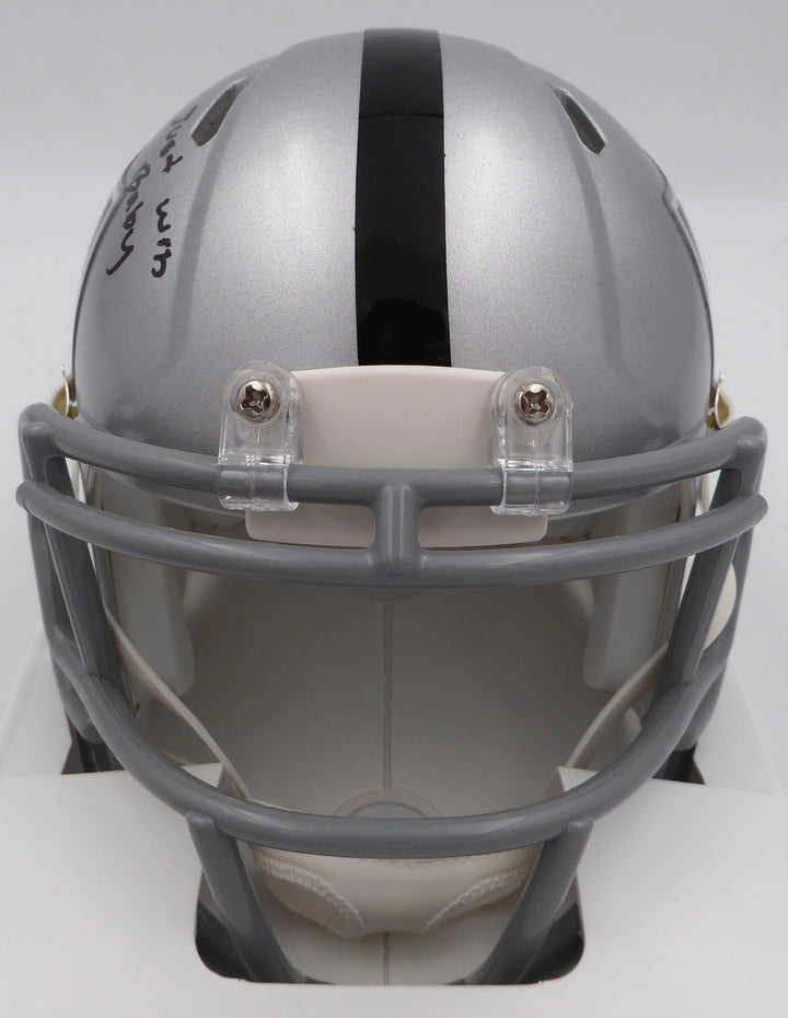 DJ D.J. Turner Signed Raiders Mini Helmet "Just Win Baby" Beckett #2W133251