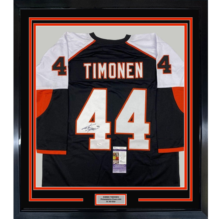 FRAMED Signed KIMMO TIMONEN 35x39 Philly Black Jersey JSA COA Auto