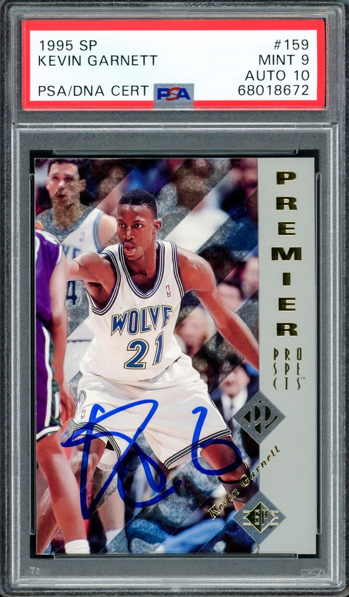 Kevin Garnett Auto 1995 Upper Deck SP RC 159 Timberwolves PSA 9 Auto 10 PSA/DNA
