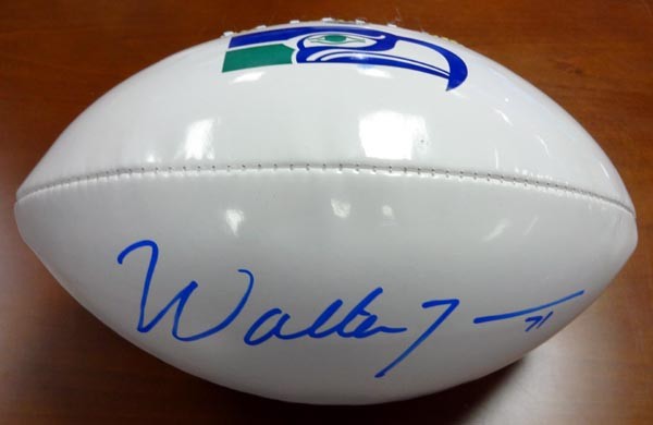 Walter Jones Autographed Signed White Logo Football Seattle Seahawks MCS Holo