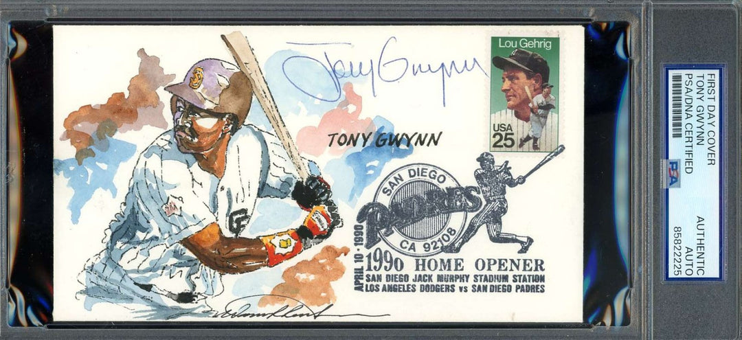 Tony Gwynn PSA DNA Signed 1990 Wild Horse Cache FDC Hi Quality Hand Painted