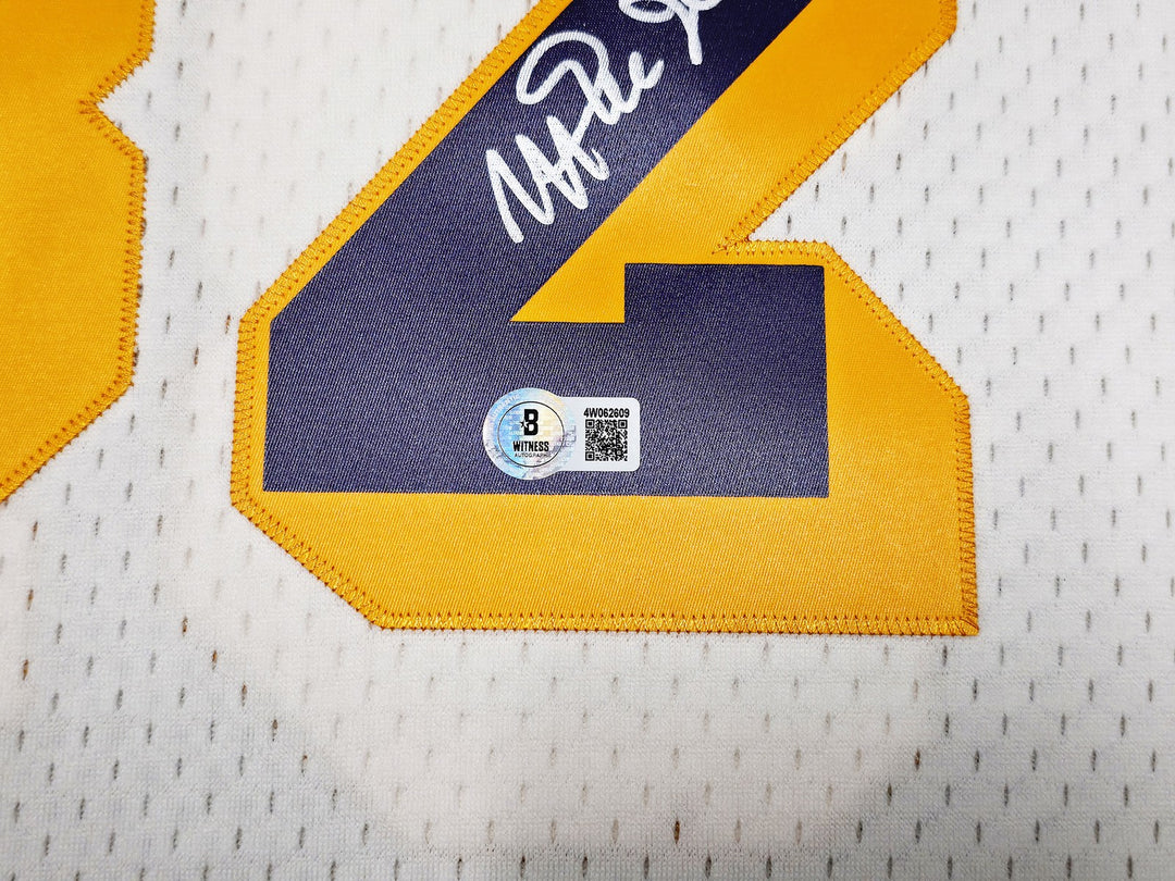Lakers Magic Johnson Auto Cream Mitchell & Ness 1984 Swingman Jersey XXL Beckett