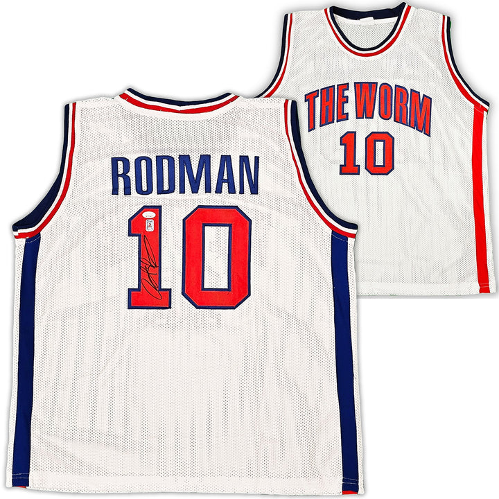 Detroit Pistons Dennis Rodman Autographed Signed White Jersey JSA
