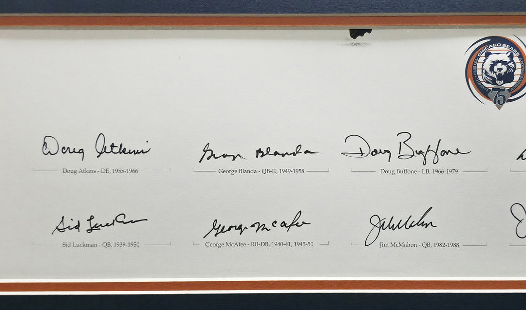 Bears Greats Signed Framed Panoramic Photo With 20 Sigs Beckett BAS