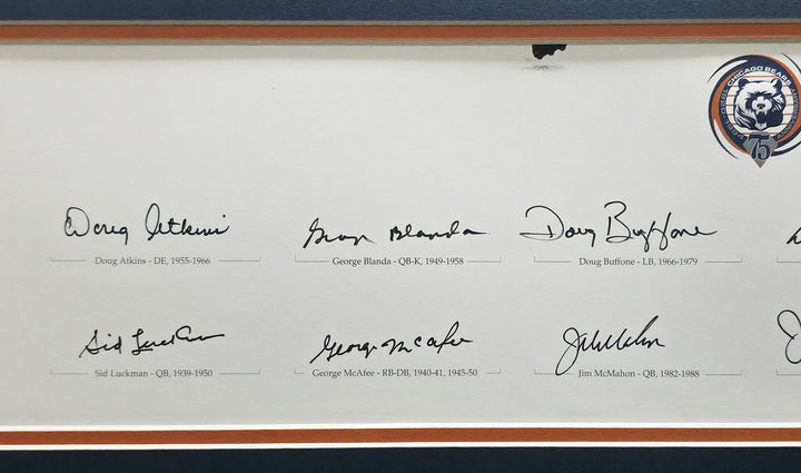 Bears Greats Signed Framed Panoramic Photo With 20 Sigs Beckett BAS
