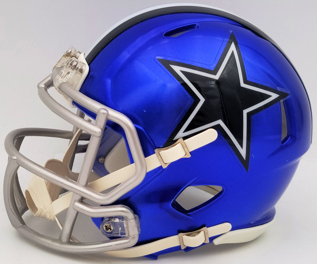 Ezekiel Elliott Signed Dallas Cowboys Flash Blue Speed Mini Helmet Beckett