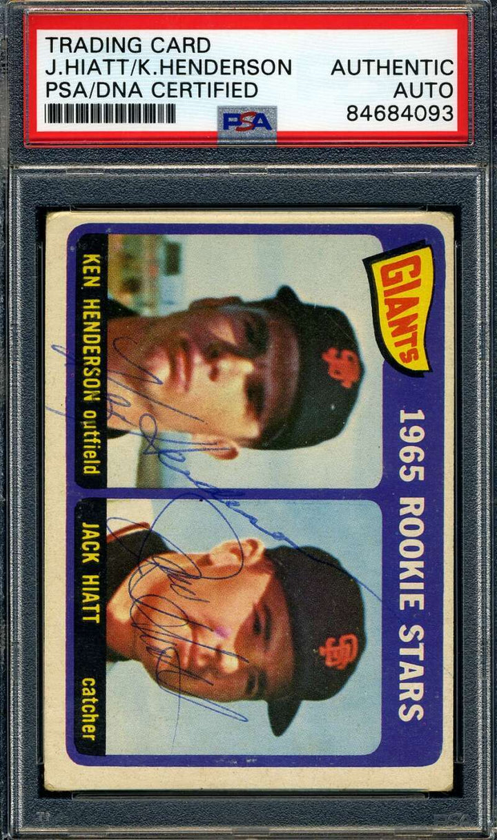 Ken Henderson Jack Hiatt PSA DNA Signed 1965 Topps Rookie Stars Autograph