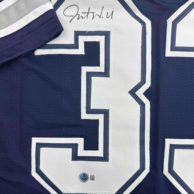 Framed Autographed/Signed Javonte Williams 35x39 Dallas Blue Jersey BAS COA