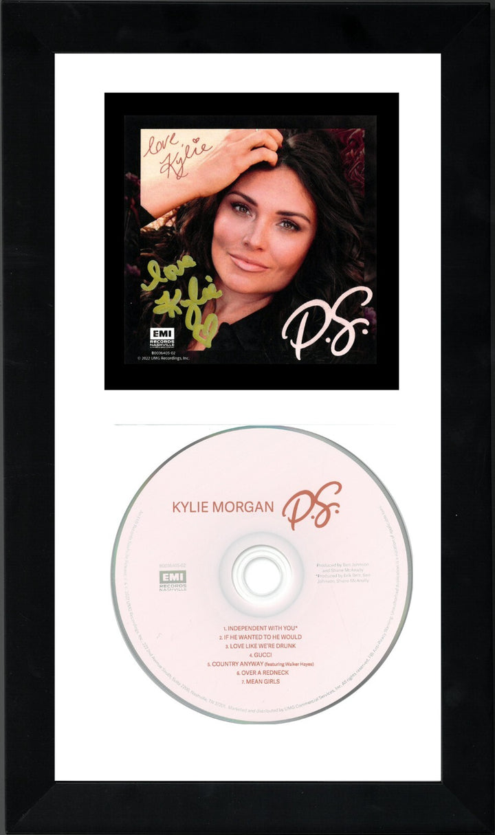 Kylie Morgan Signed 2022 P.S. EP Art Card w/ Album Cover Booklet Framed w/CD–COA