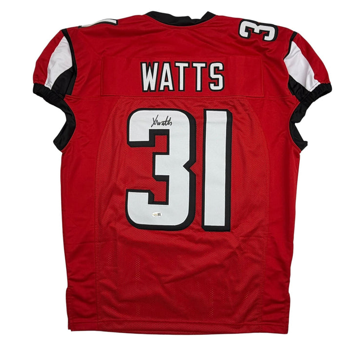 Autographed/Signed Xavier Watts Atlanta Red Pro Cut Football Jersey JSA COA