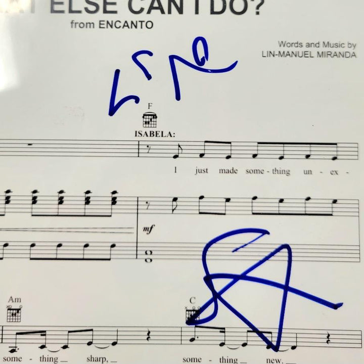 Disney Encanto cast signed 8.5x11 Lyric Sheet Miranda Beatriz Guerrero ~ BAS
