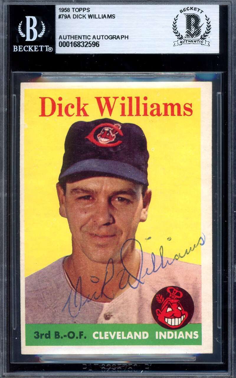 Dick Williams Beckett BAS Vintage Signed 1958 Topps Autograph