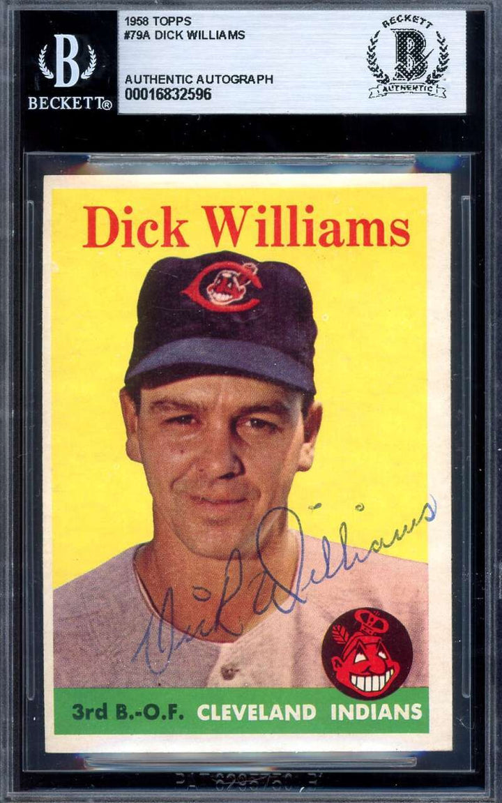 Dick Williams Beckett BAS Vintage Signed 1958 Topps Autograph