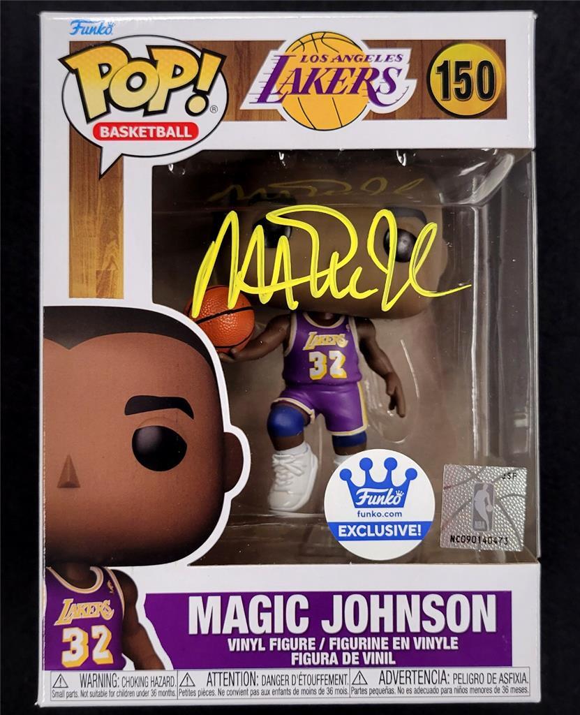 Magic Johnson signed Purple Lakers Funko Pop! Exclusive ~ Beckett BAS Witness