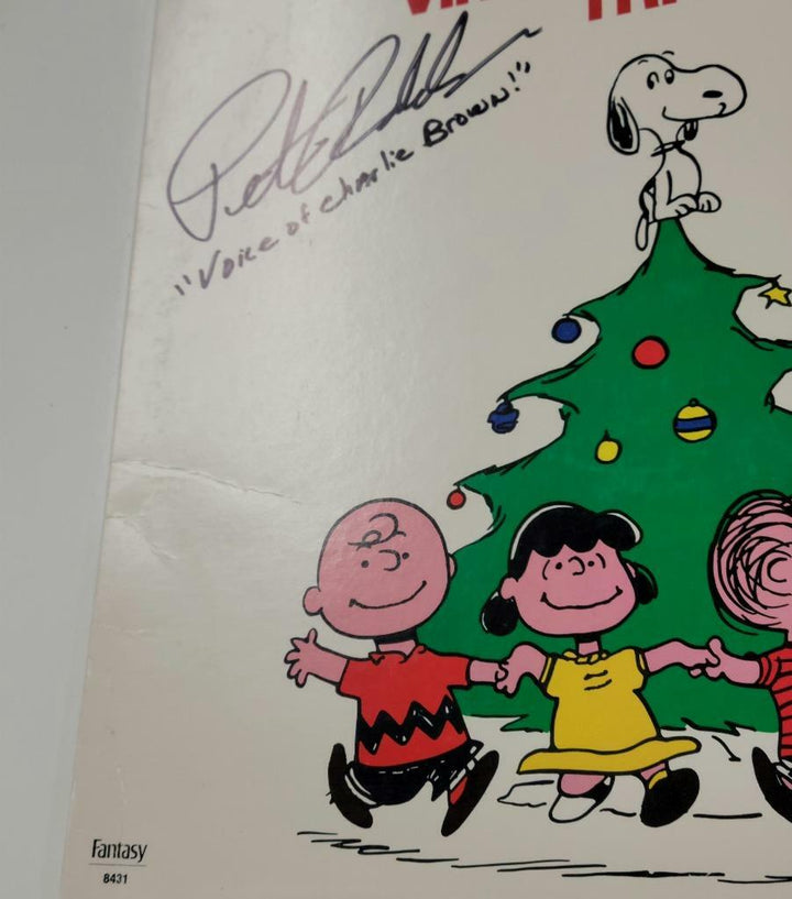 Peter Robbins signed 1988 A Charlie Brown Christmas Album Cover Record Hologram