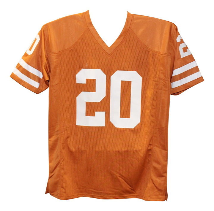 Earl Campbell Autographed College Style Blue Jersey XL Beckett Witness 40097