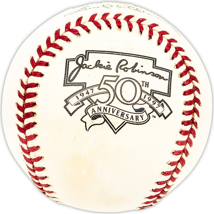Eddie Chandler Signed Jackie Robinson NL Baseball Brooklyn Dodgers Beckett QR