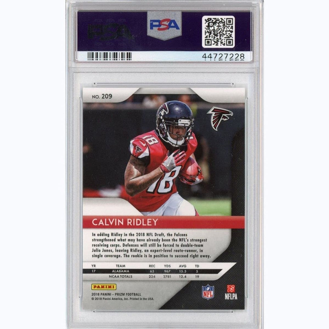 Graded 2018 Panini Prizm CALVIN RIDLEY #209 Rookie Card PSA 10 Gem Mint