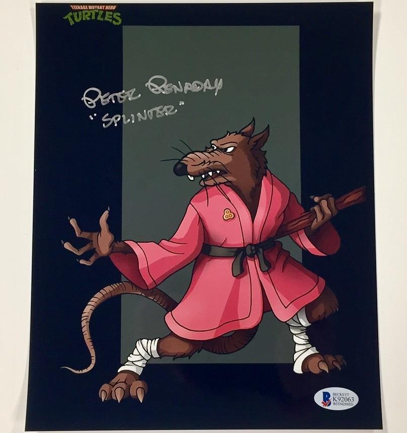 PETER RENADAY Signed SPLINTER 8x10 Photo w/ BAS COA Teenage Mutant Ninja Turtles