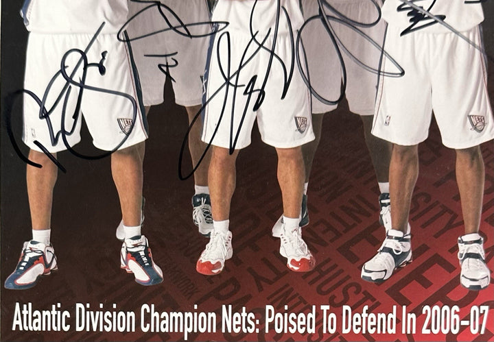 NJ Nets Team Signed 8x10 Framed Magazine Jason Kidd Vince Carter 5 Auto Nets COA