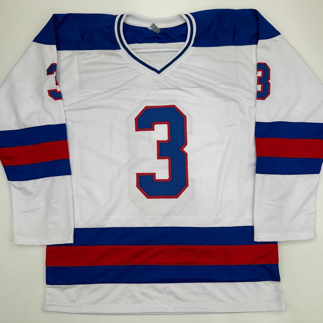 Signed Ken Morrow Team USA Miracle On Ice 1980 White Jersey JSA COA