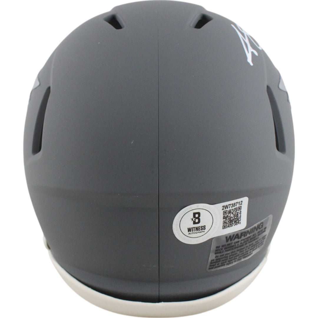 AJ Brown Autographed Philadelphia Eagles Slate Mini Helmet Beckett Witness 48831