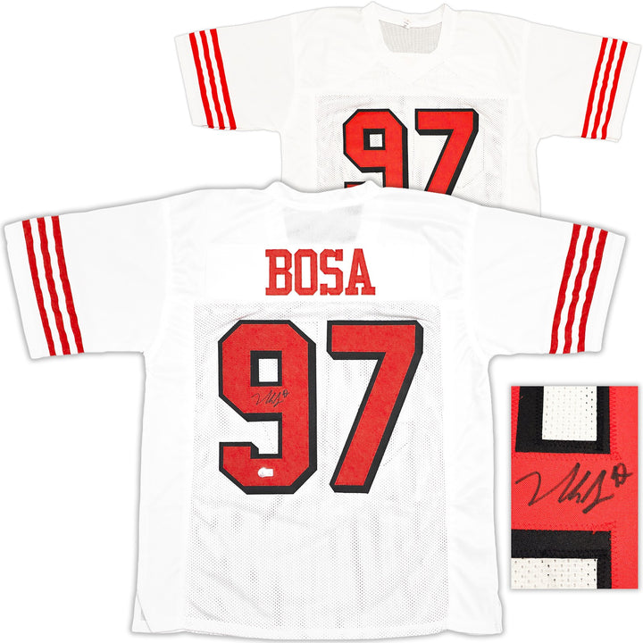 San Francisco 49ers Nick Bosa Signed White Jersey Beckett Witness