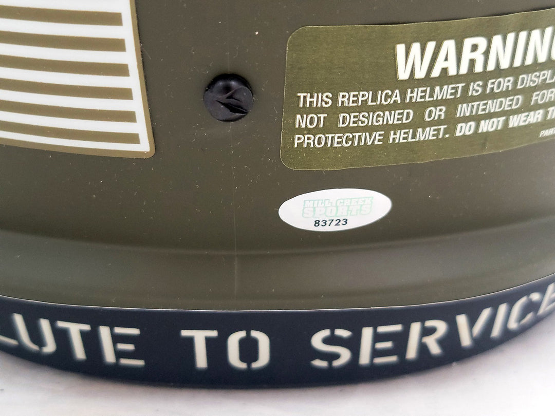 Steve Largent Jim Zorn Auto Seahawks Camo Salute To Service FS Helmet Go Hawks
