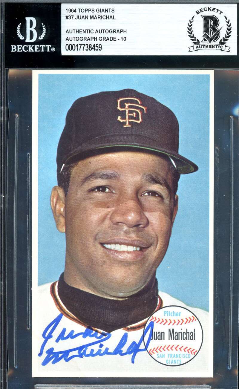 Juan Marichal Gem Mint 10 Beckett BAS Signed 1964 Topps Giants Autograph