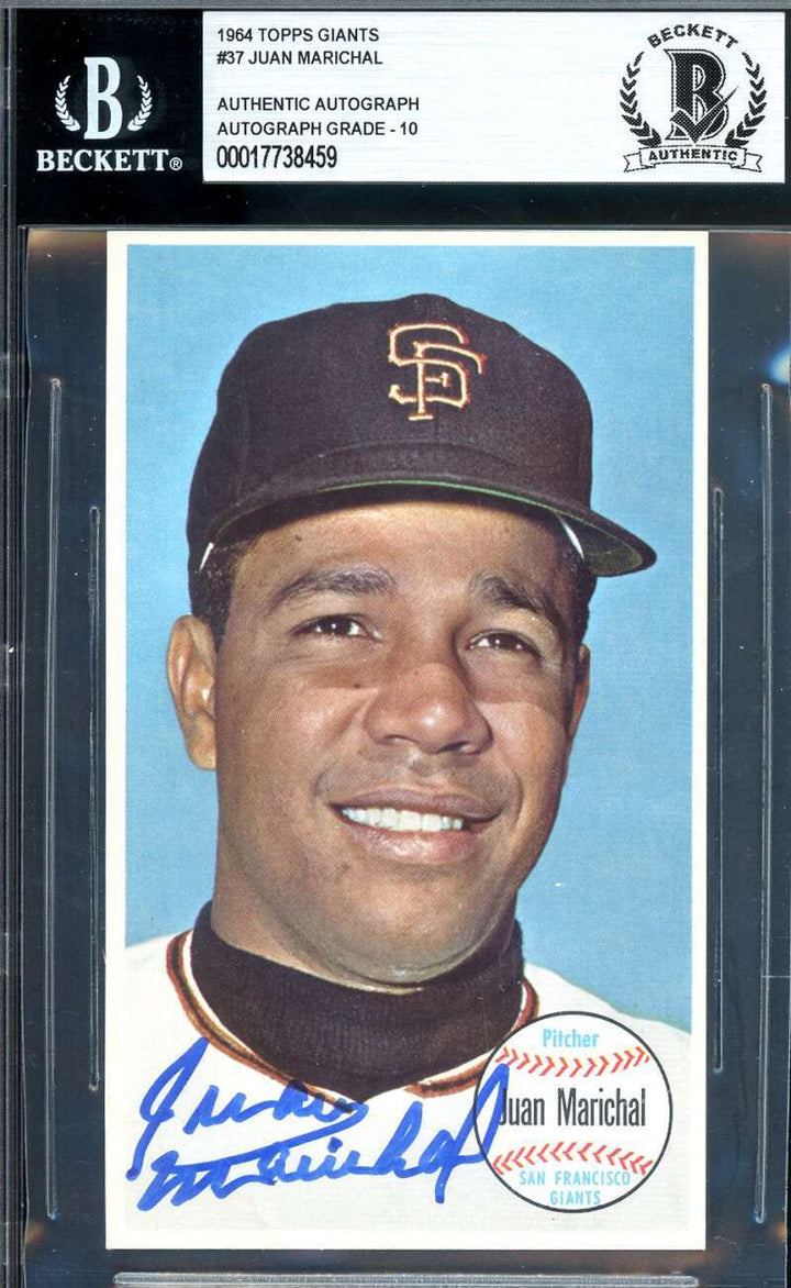 Juan Marichal Gem Mint 10 Beckett BAS Signed 1964 Topps Giants Autograph