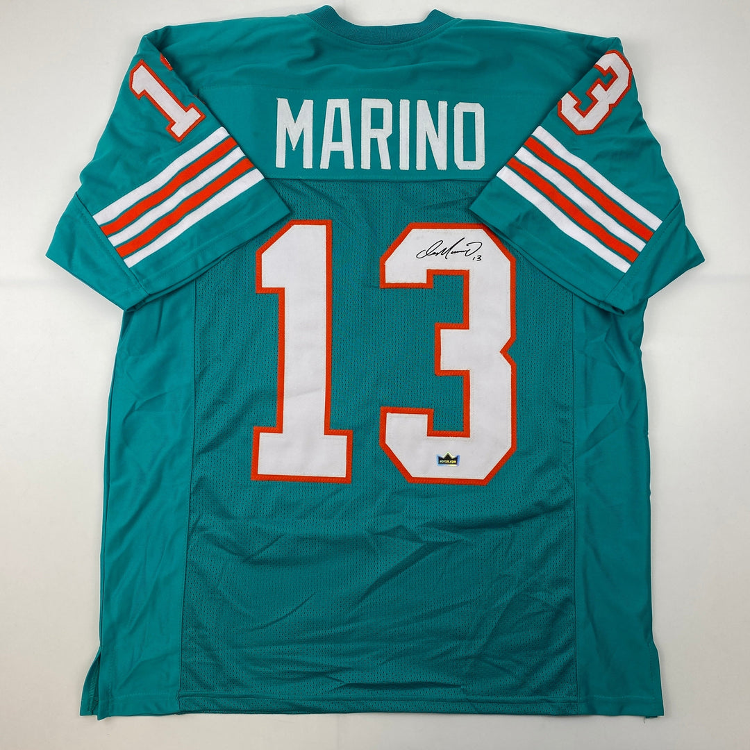 Facsimile Autographed Dan Marino Miami Teal Laser Auto Jersey Size Men's XL