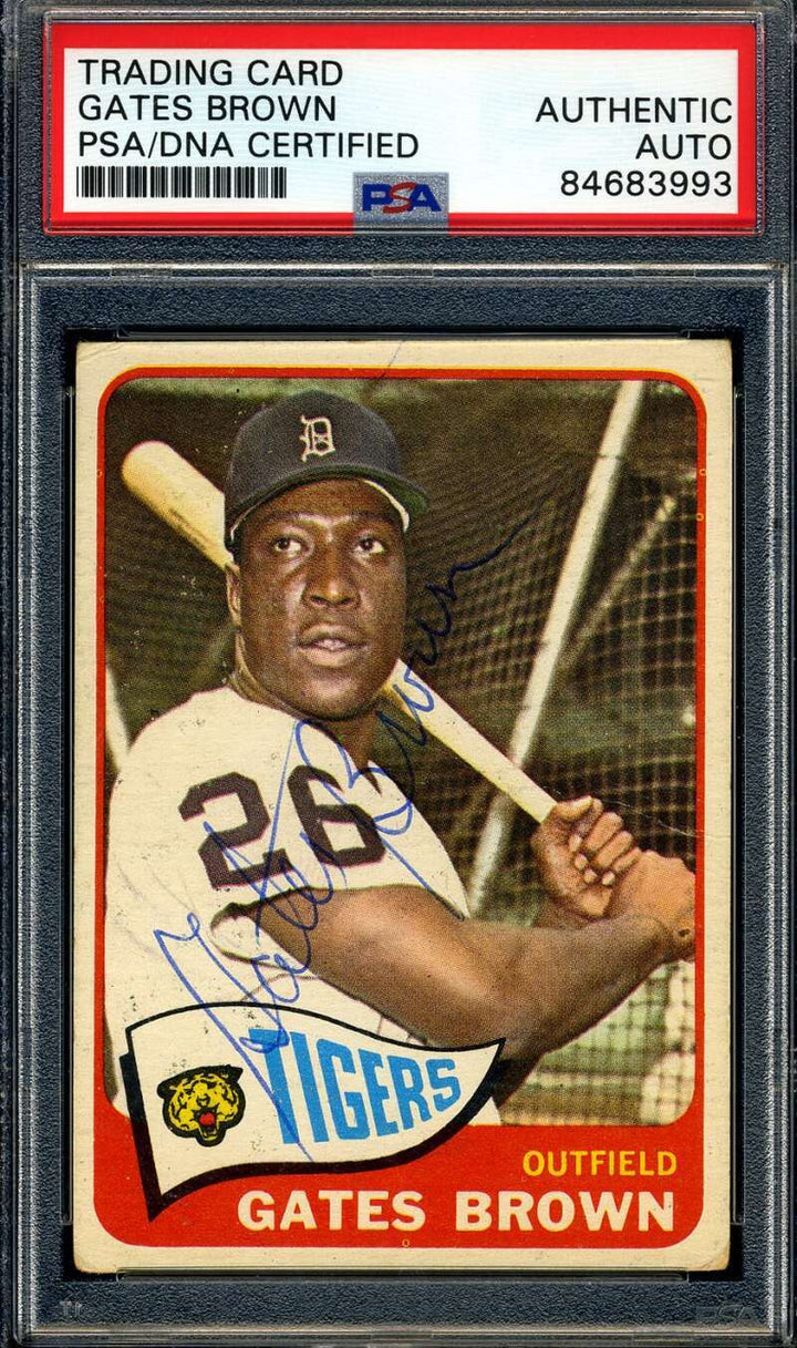 Gates Brown PSA DNA Signed 1965 Topps Autograph
