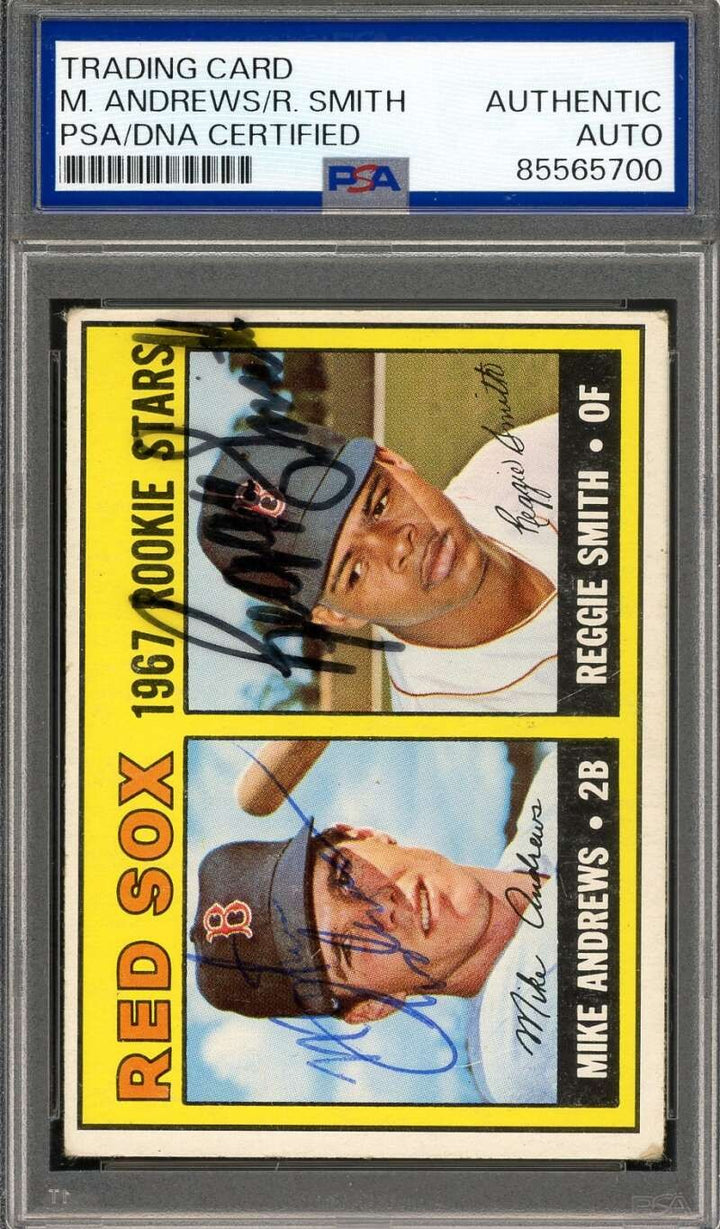Mike Andrews Reggie Smith PSA DNA Signed 1967 Topps Rookie Autograph