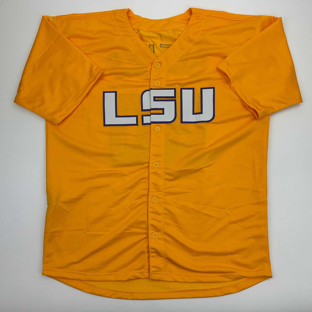Facsimile Autographed Paul Skenes LSU Yellow Reprint Jersey Size Men's XL