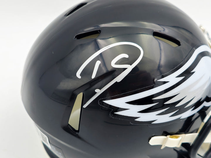 Darius Slay Jr. Signed Eagles 2022 Alternate Black Speed Mini Helmet Beckett Wit