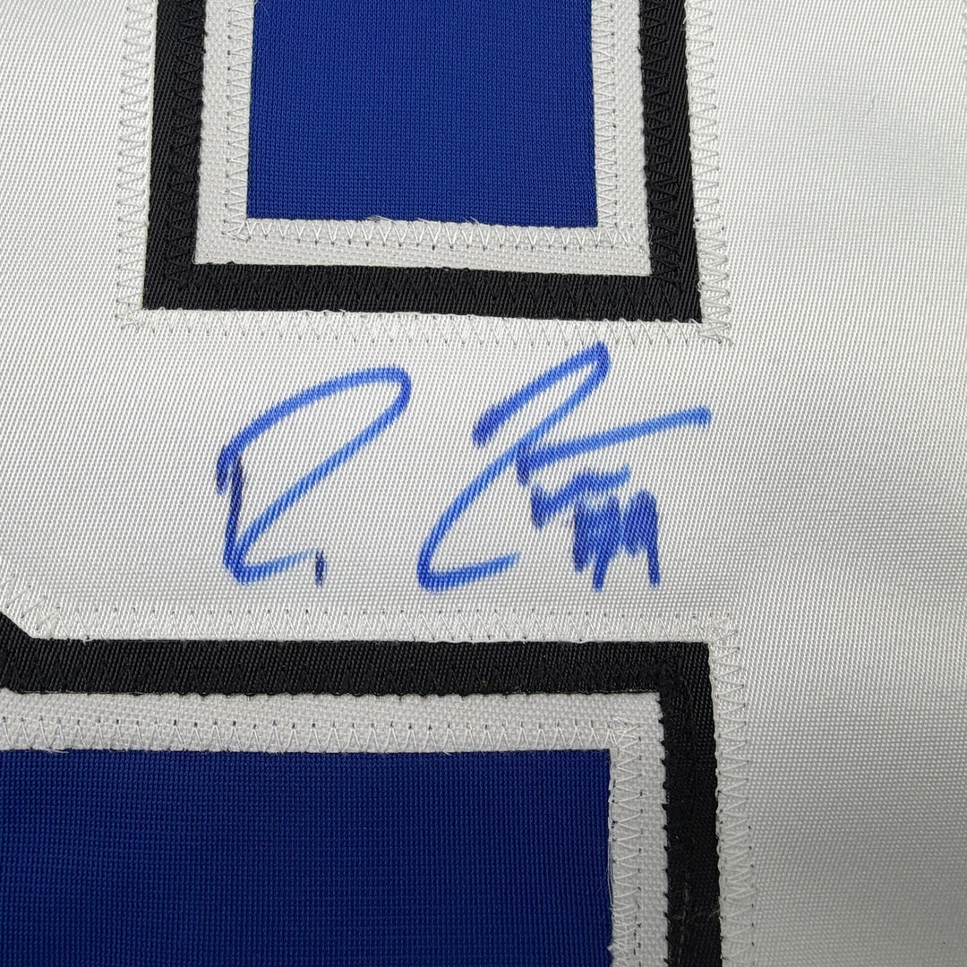 Autographed/Signed Ross Colton Tampa Bay Blue Hockey Jersey Beckett BAS COA