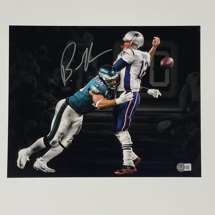 Brandon Graham Signed Philadelphia Eagles Football 11x14 Photo BAS Autographed