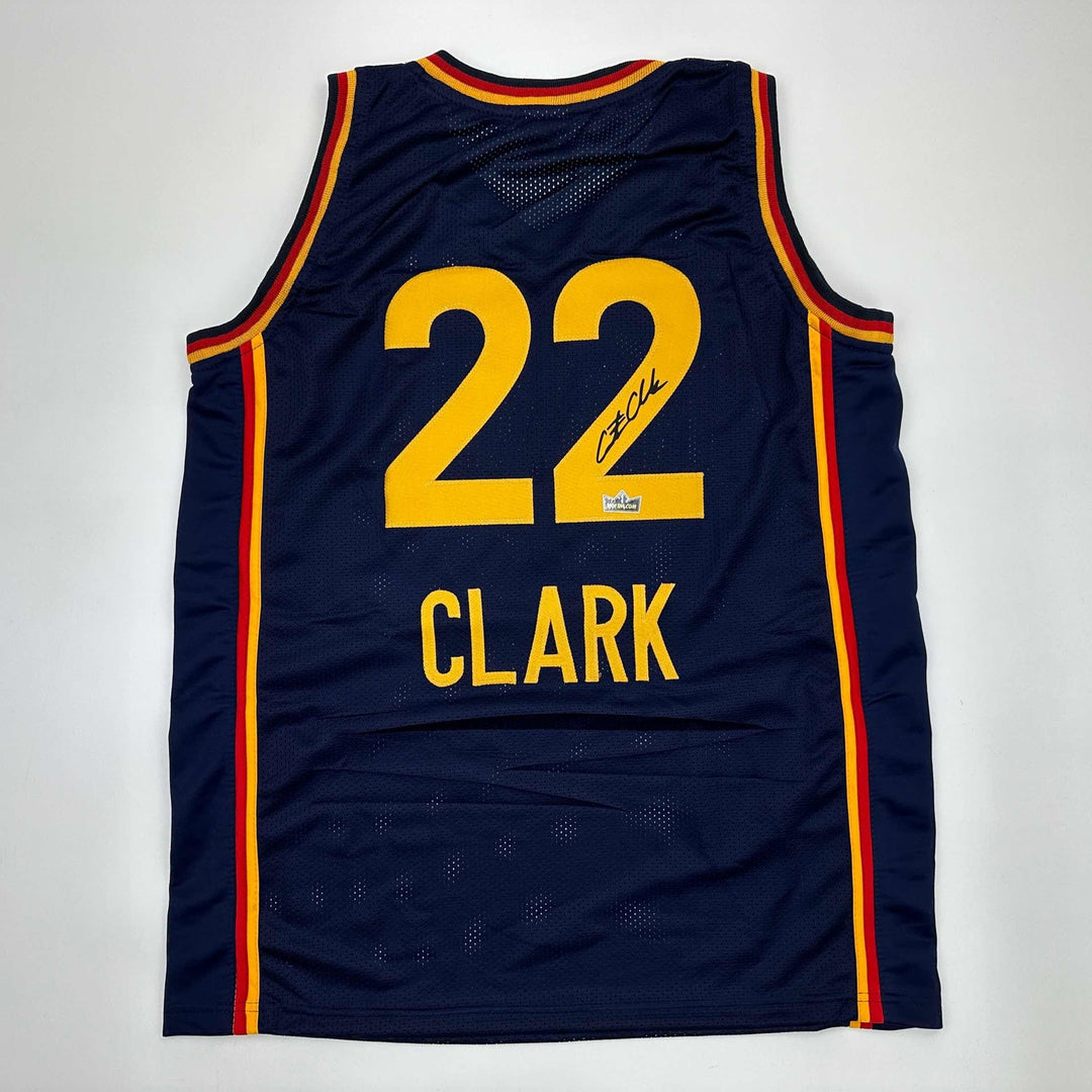 Facsimile Autographed Caitlin Clark Indiana Blue Reprint Jersey Size Men's XL