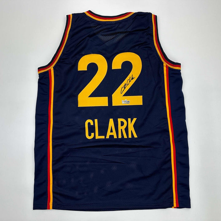 Facsimile Autographed Caitlin Clark Indiana Blue Reprint Jersey Size Men's XL