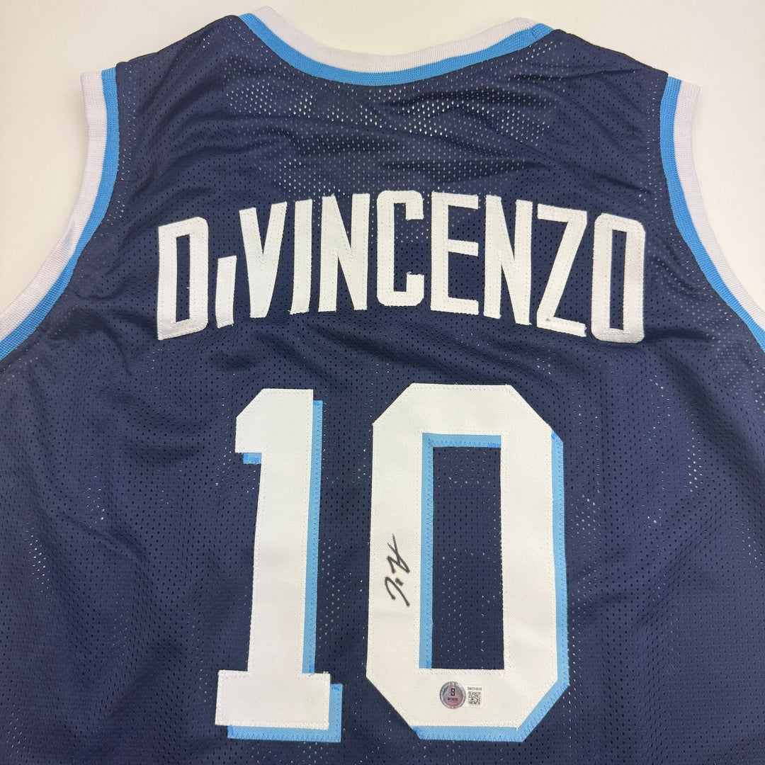 Autographed/Signed Donte DiVincenzo Villanova Blue College Jersey BAS COA