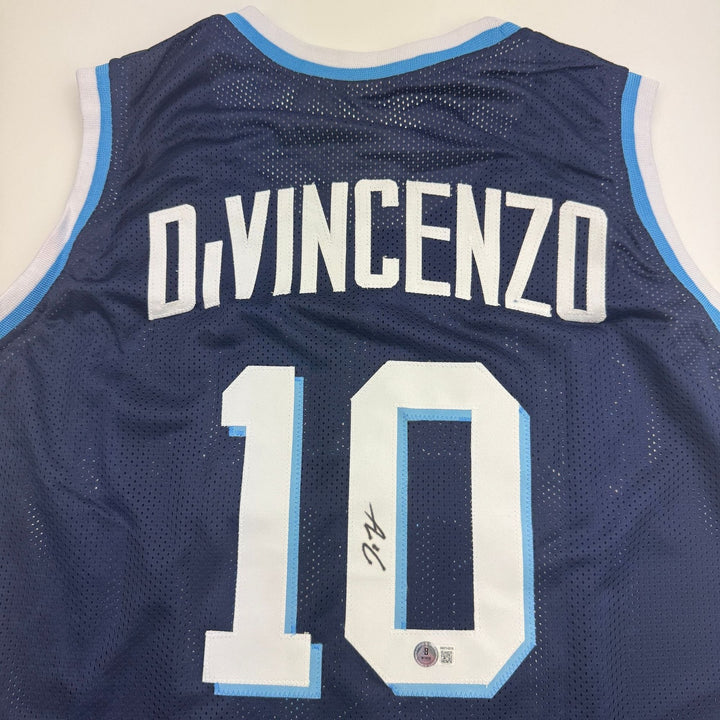 Autographed/Signed Donte DiVincenzo Villanova Blue College Jersey BAS COA