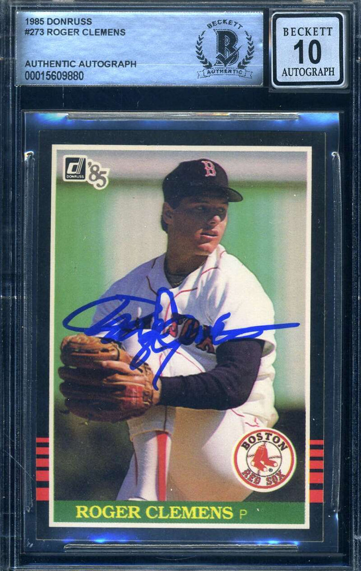 Roger Clemens Gem Mint 10 Beckett BAS Signed 1985 Donruss Rookie Autograph 1