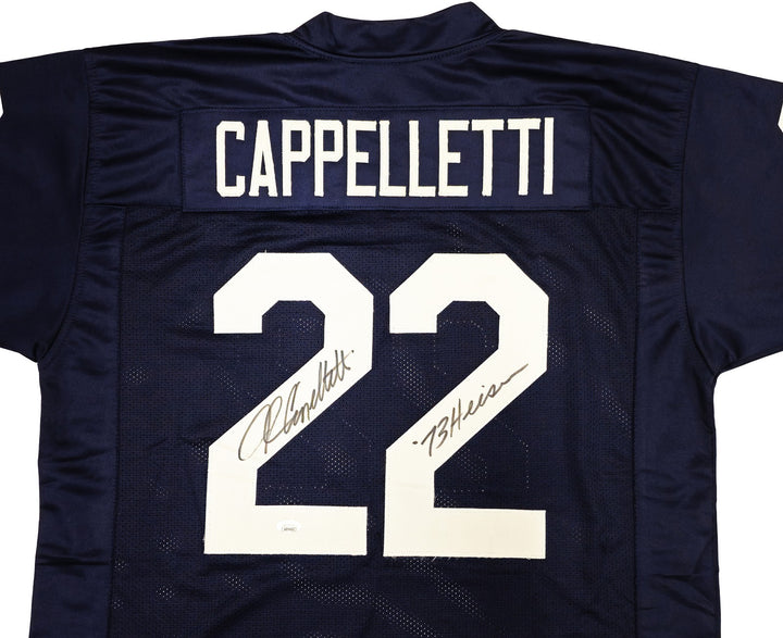 Penn State Nittany Lions John Cappelletti Signed Blue Jersey "73 Heisman" JSA