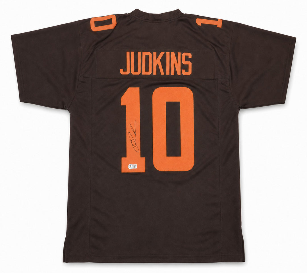 Cleveland Browns Quinshon Judkins Signed Brown Jersey Beckett BAS Witness