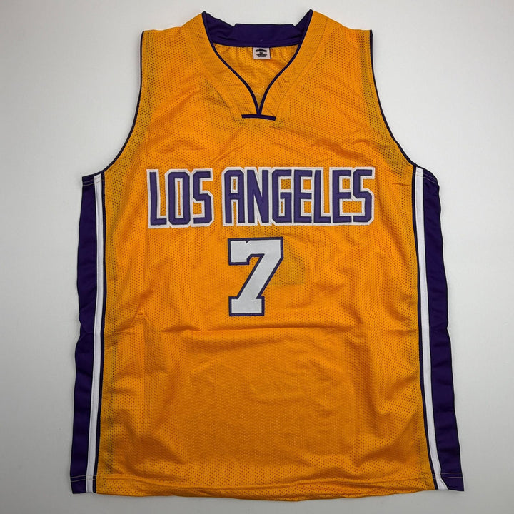 Autographed/Signed Lamar Odom Los Angeles Yellow Basketball Jersey JSA COA