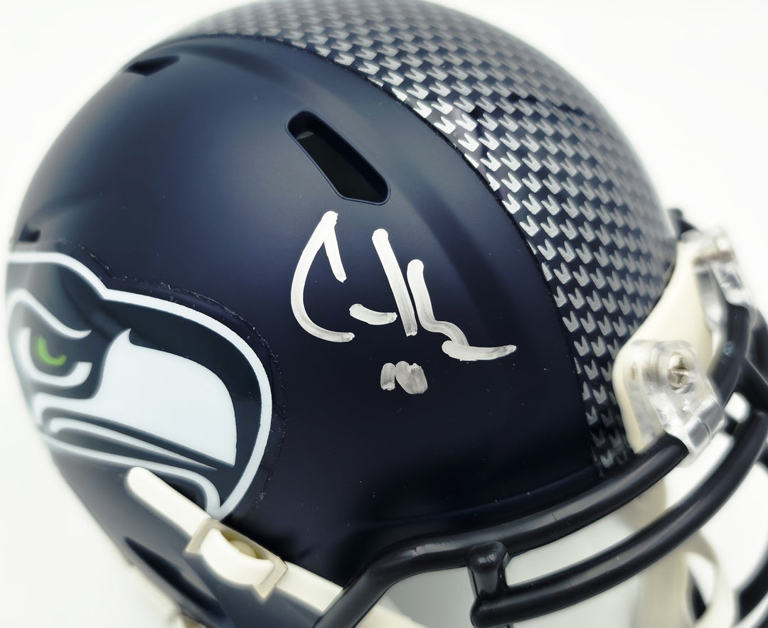 Cooper Kupp Signed Seahawks Blue SB LX Champions Logo Speed Mini Helmet