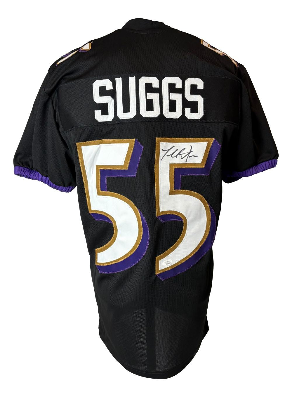 Terrell Suggs Baltimore Signed Black Pro-Cut Football Jersey JSA Hologram