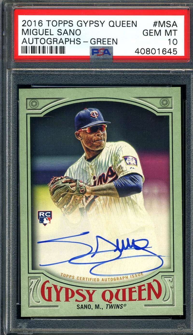 Miguel Sano PSA Gem Mint 10 Signed 2016 Gypsy Queen Rookie Autograph